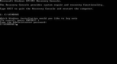 Windows XP fixmbr Step 6